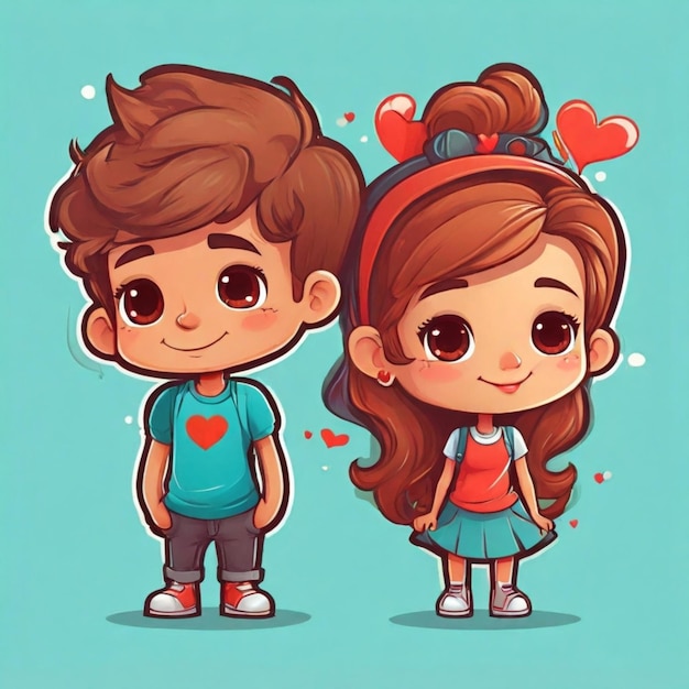 Couple cartoon vector background