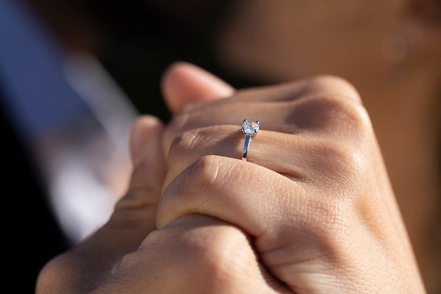 Couple celebrating engagement together