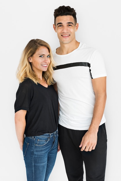 Couple Cheerful Studio Portrait Concept