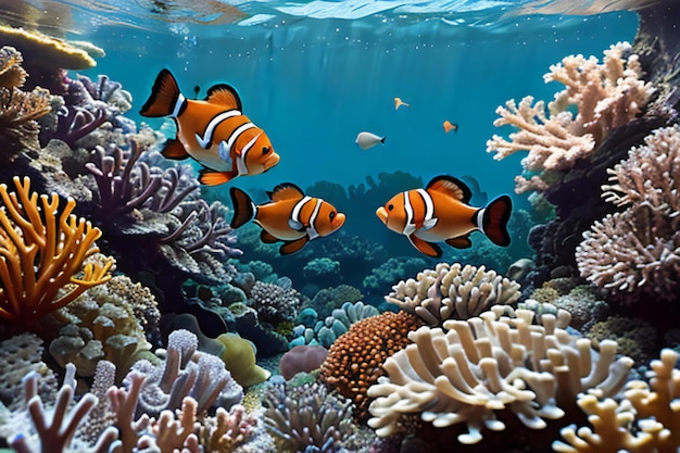 a couple of clown fish swimming in an aquarium