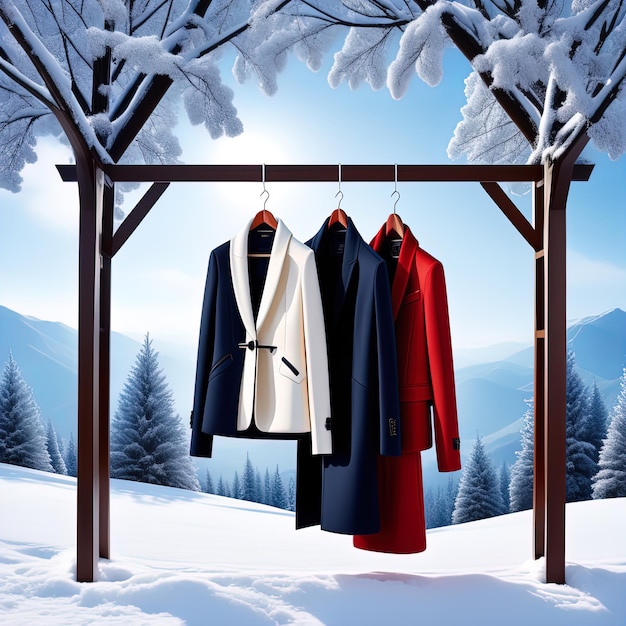 a couple of coats hanging on a clothes rack