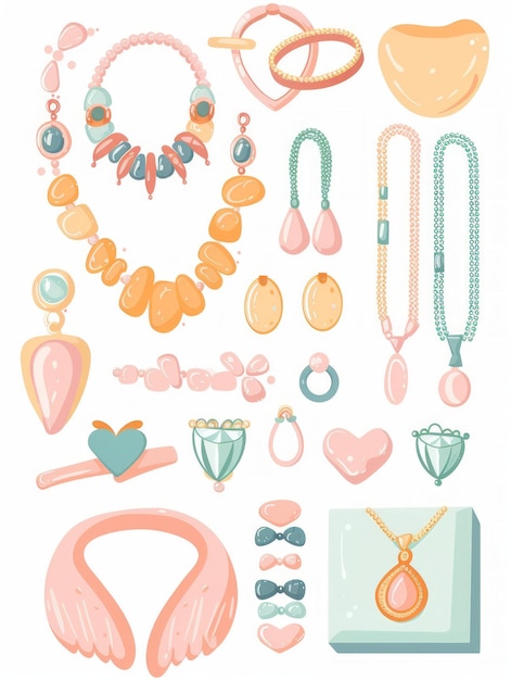 Couple Creating Handmade Jewelry with Pastel Hues Generative AI