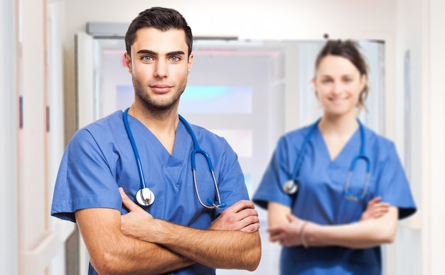 Couple of doctors at the hospital