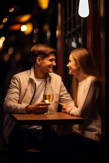 couple drinking wine first date