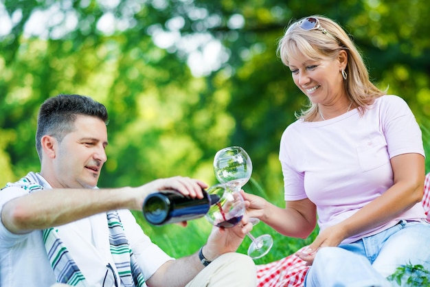 Couple drinking wine