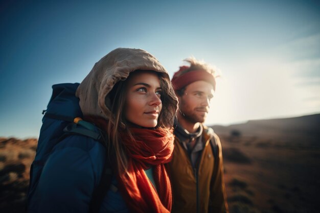 Photo couple embark on outdoor adventures