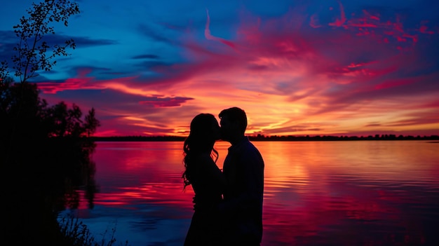 Couple Embracing Love on the Beach