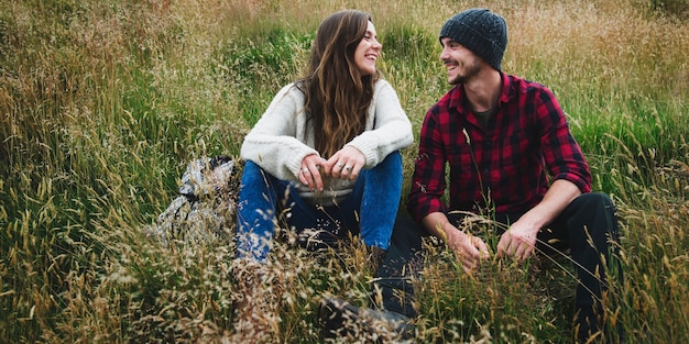 Couple enjoy the nature together