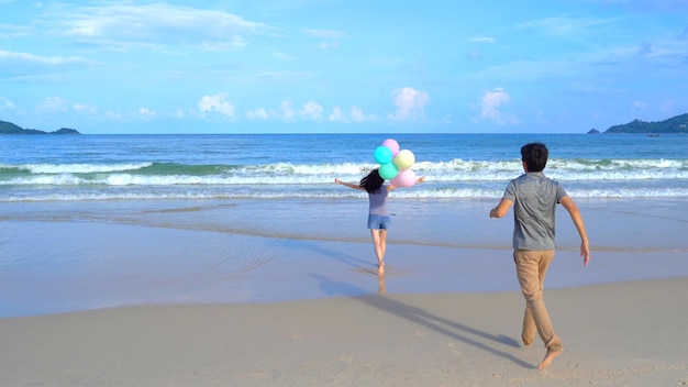 Couple enjoying at beach