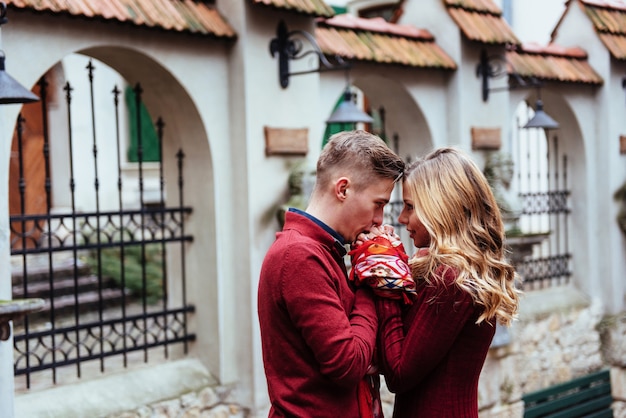 Couple enjoying outdoors in a urban surroundings