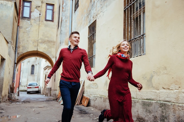 Couple enjoying outdoors in a urban surroundings