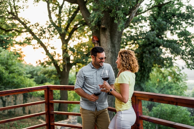 Couple enjoying summer vacation.