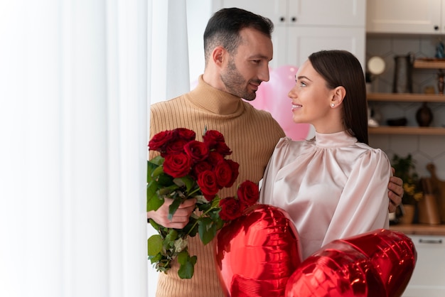 Couple enjoying valentines day celebration