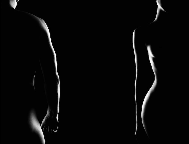 Couple Female and Male Nude Silhouettes