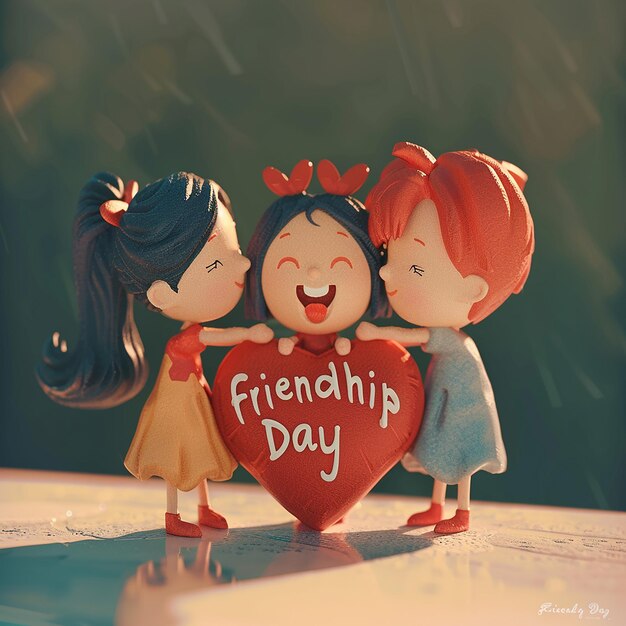 Photo a couple of friends that say friendship day