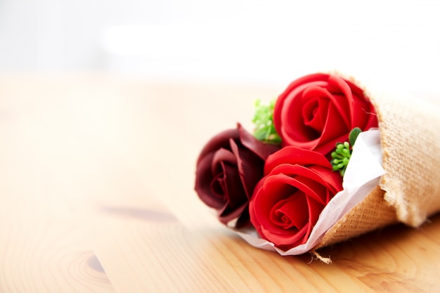 A couple gift roses on valentine day