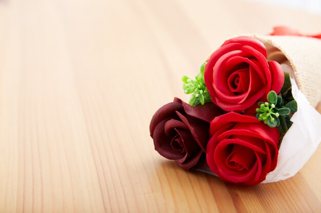 A couple gift roses on valentine day