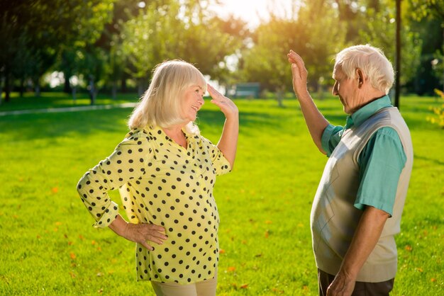 Couple giving five.