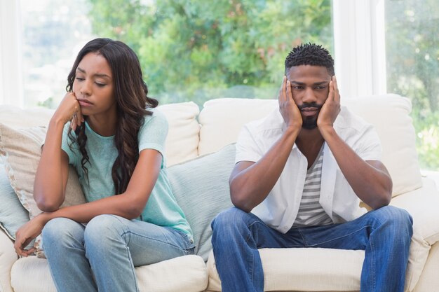 Couple having argument on the couch