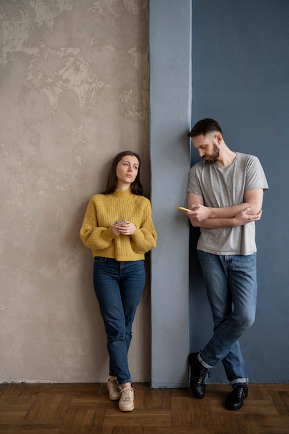 Photo couple having communication problems