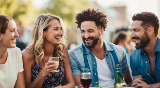 couple having a drink together in a restaurant