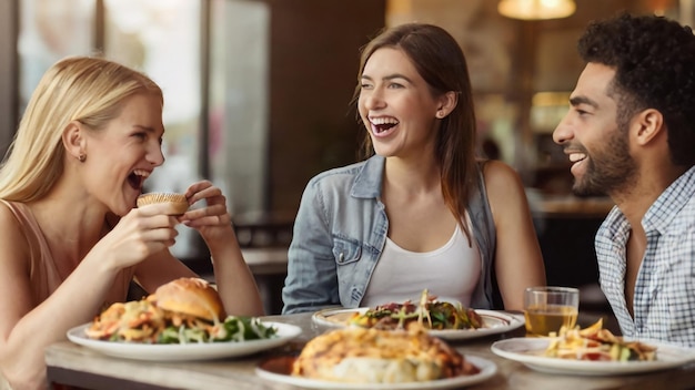 Foto una coppia che mangia in un ristorante