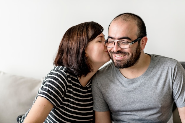 Couple having a romantic and happy time together