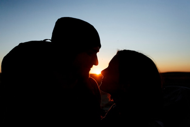 Couple hiking together in the wilderness