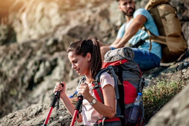 Couple on hiking