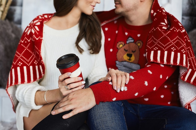 couple at home drinking tea