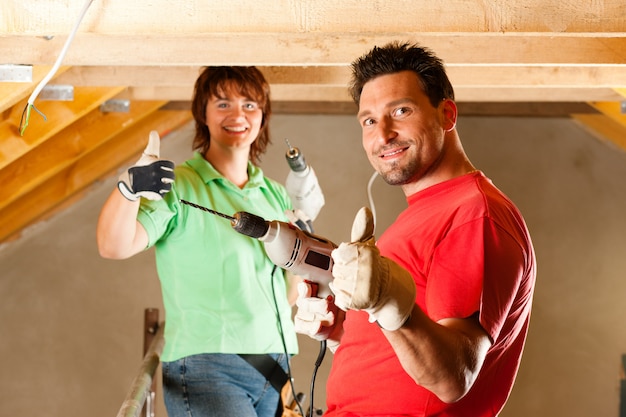 Couple in home improvement