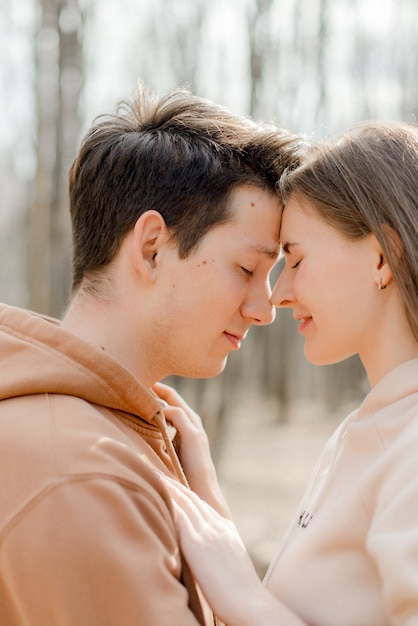 Couple in hoodies