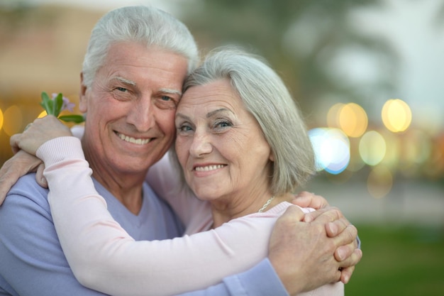 Couple hugging at resort