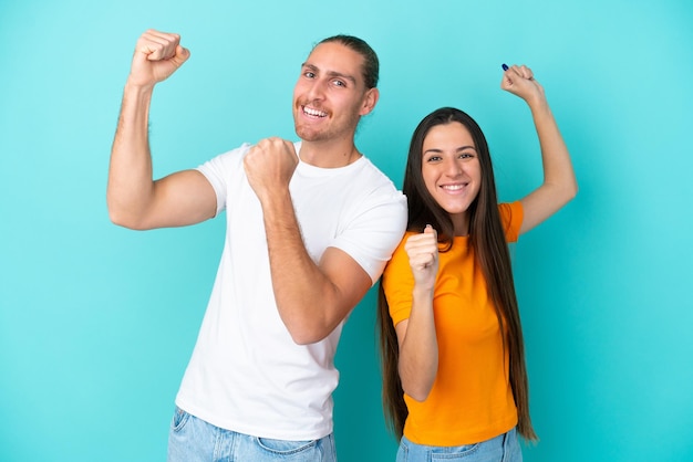 Couple over isolated background