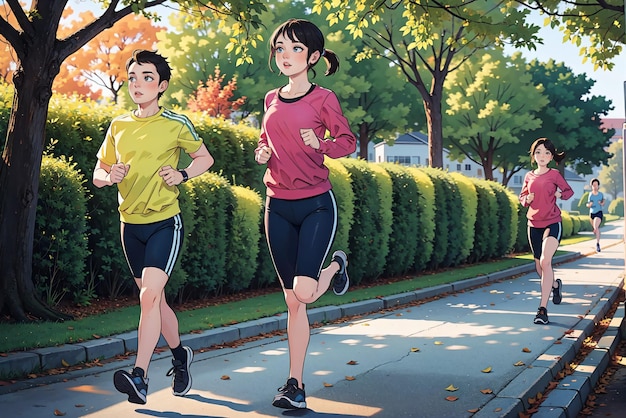 Couple jogging in park