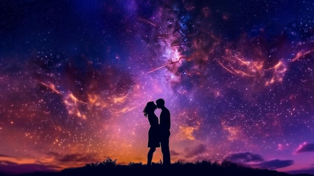 Cuddle, kiss , couple , - AI Photo Generator - starryai