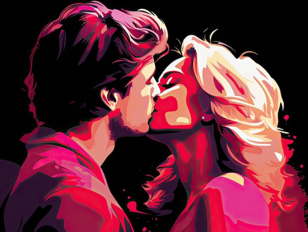 Couple kissing vector illustratie