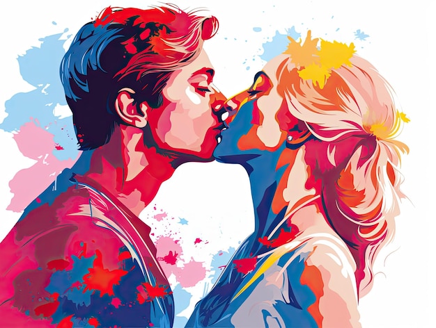 Couple kissing vector illustratie