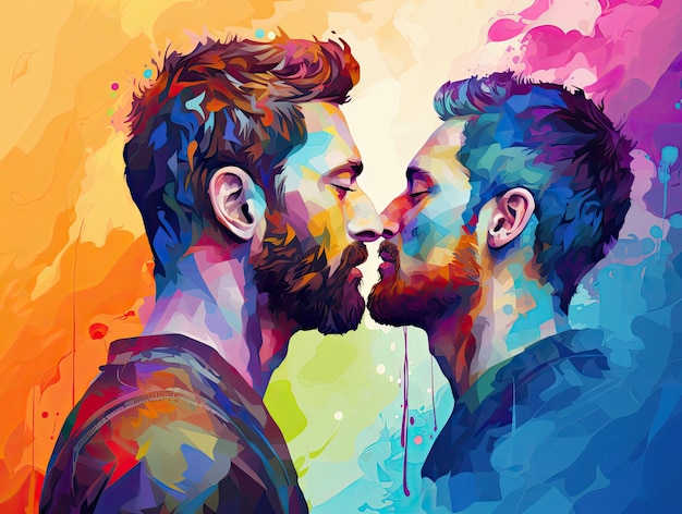 Couple kissing vector illustration