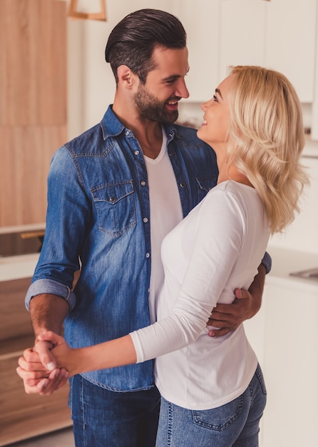 Couple in kitchen