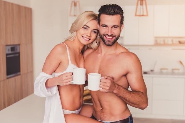 Couple in kitchen