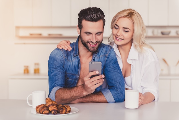 Couple in kitchen