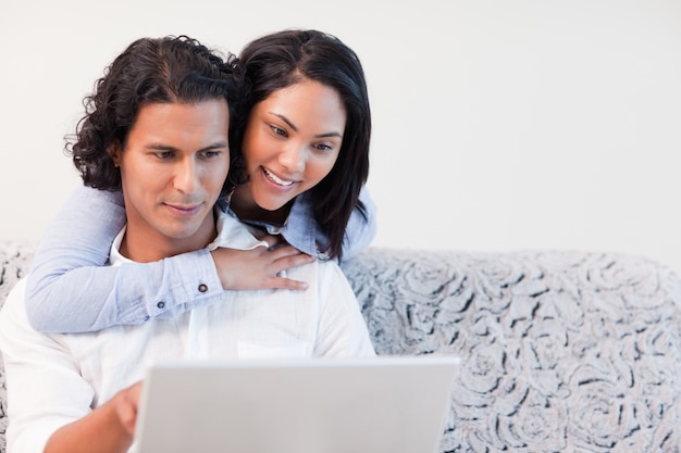 Couple on the laptop together