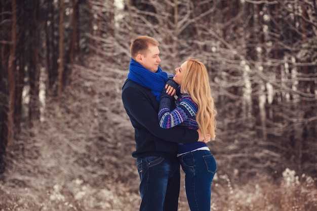 Couple looking at each other