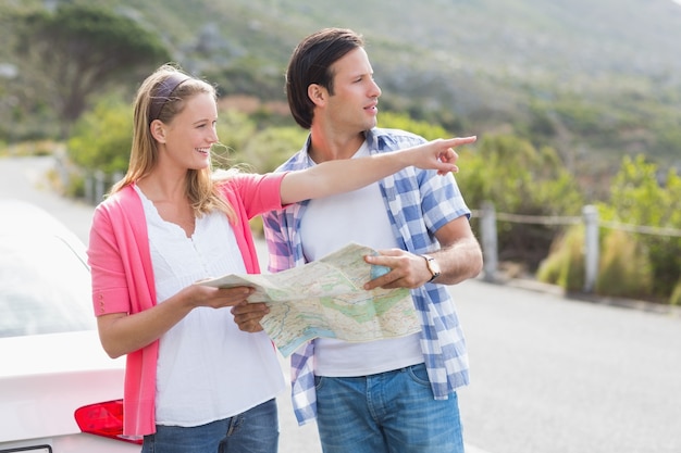 Couple looking at the map