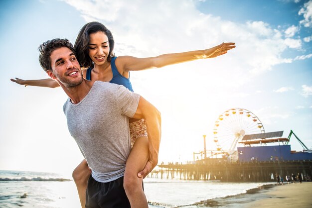 Couple in love at the beach