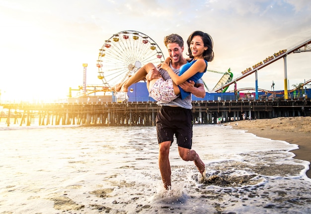 Couple in love at the beach