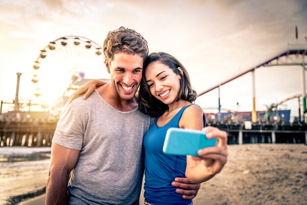 Couple in love at the beach