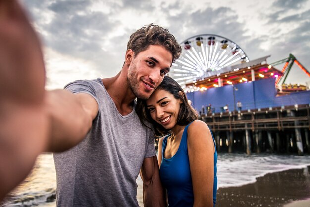 Couple in love at the beach