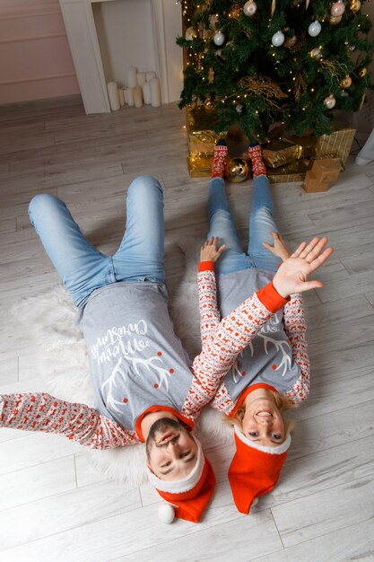 Couple in love celebrating New Year's Eve